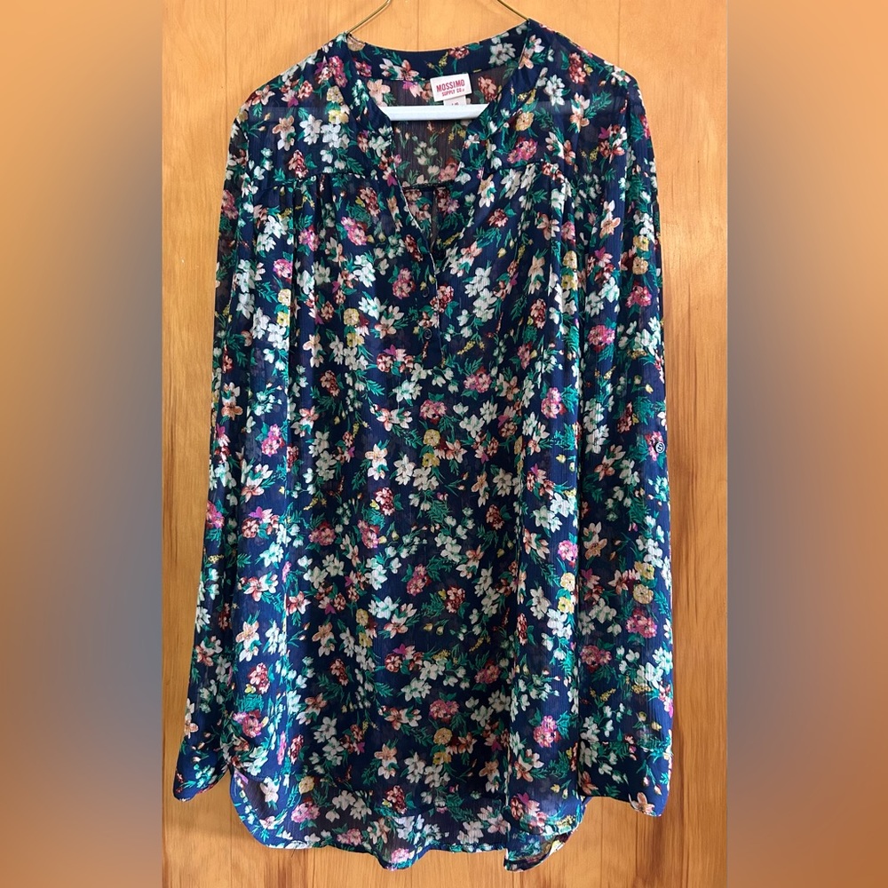 Mossimo long sleeve, sheer shirt. Size Large